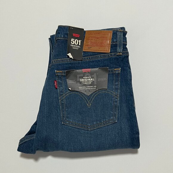 Levi's 501 Premium Jeans *NWT Original Cropped Button Fly Women's size 28x26 - Picture 1 of 11
